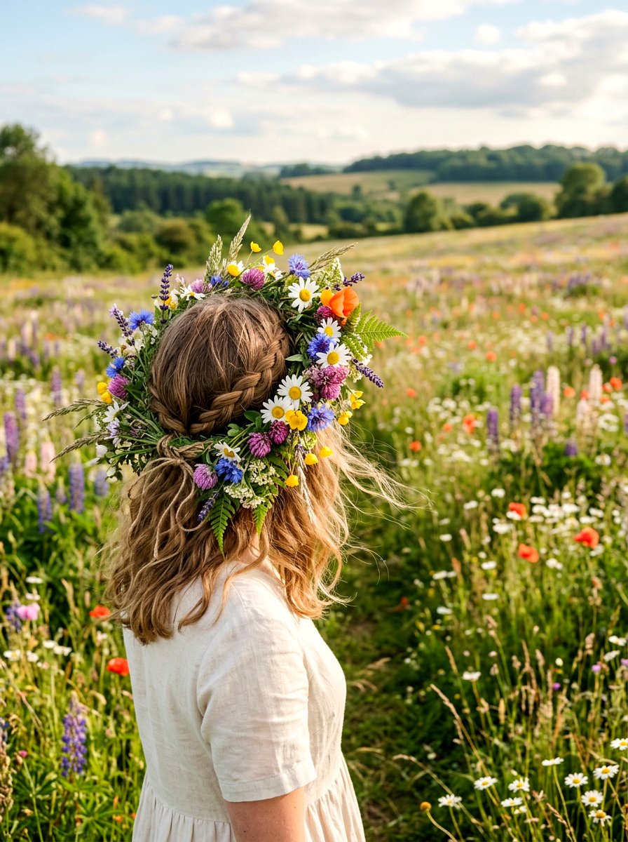 Wildflower Hair Wreath - 25 Spring Hair Wreath Ideas