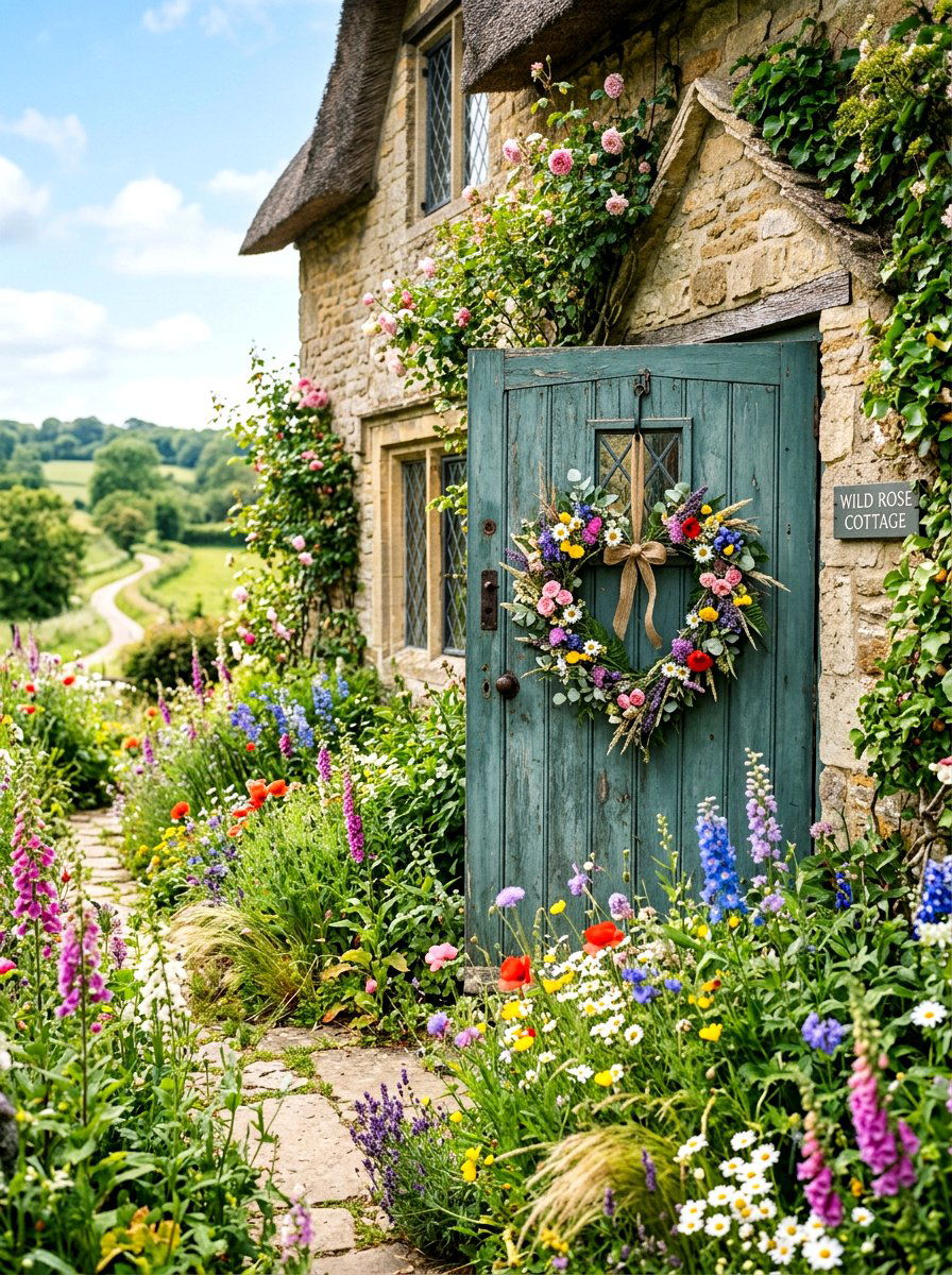 Wildflower Heart Wreath - 25 Spring Heart Wreath Ideas