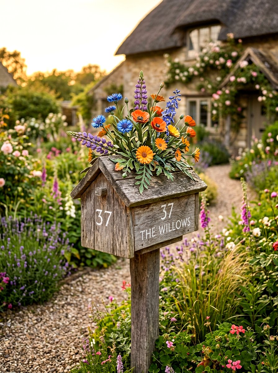 Wildflower Mailbox Topper - 25 Spring Mailbox Swag Ideas