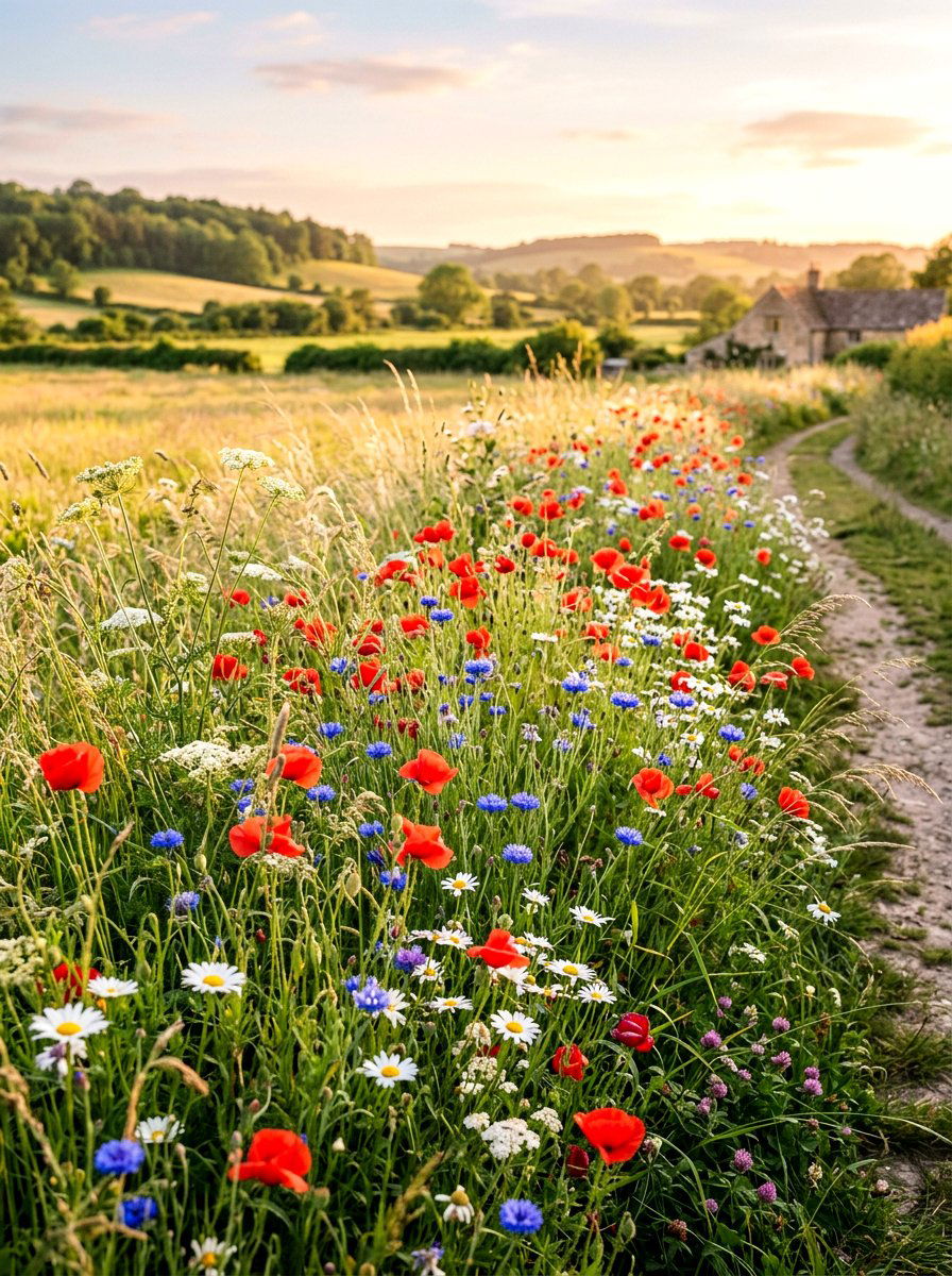 Wildflower Meadow Border - 25 Spring Flower Border Ideas
