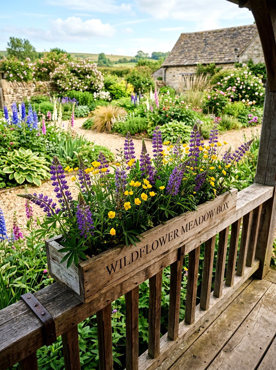 Wildflower Meadow Box - 25 Spring Wooden Box Decor Ideas