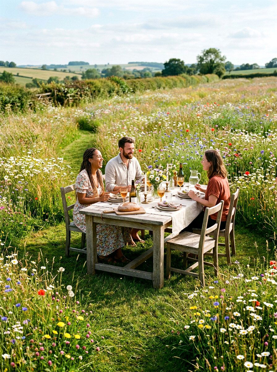 Wildflower Meadow Dining - 25 Spring Al Fresco Dining Ideas