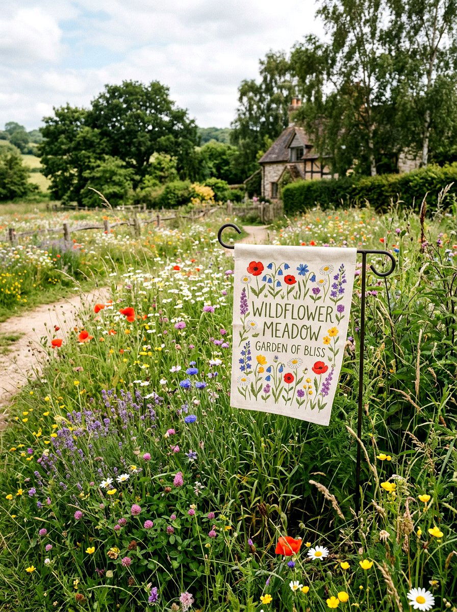 Wildflower Meadow Garden Flag - 25 Spring Yard Flag Ideas