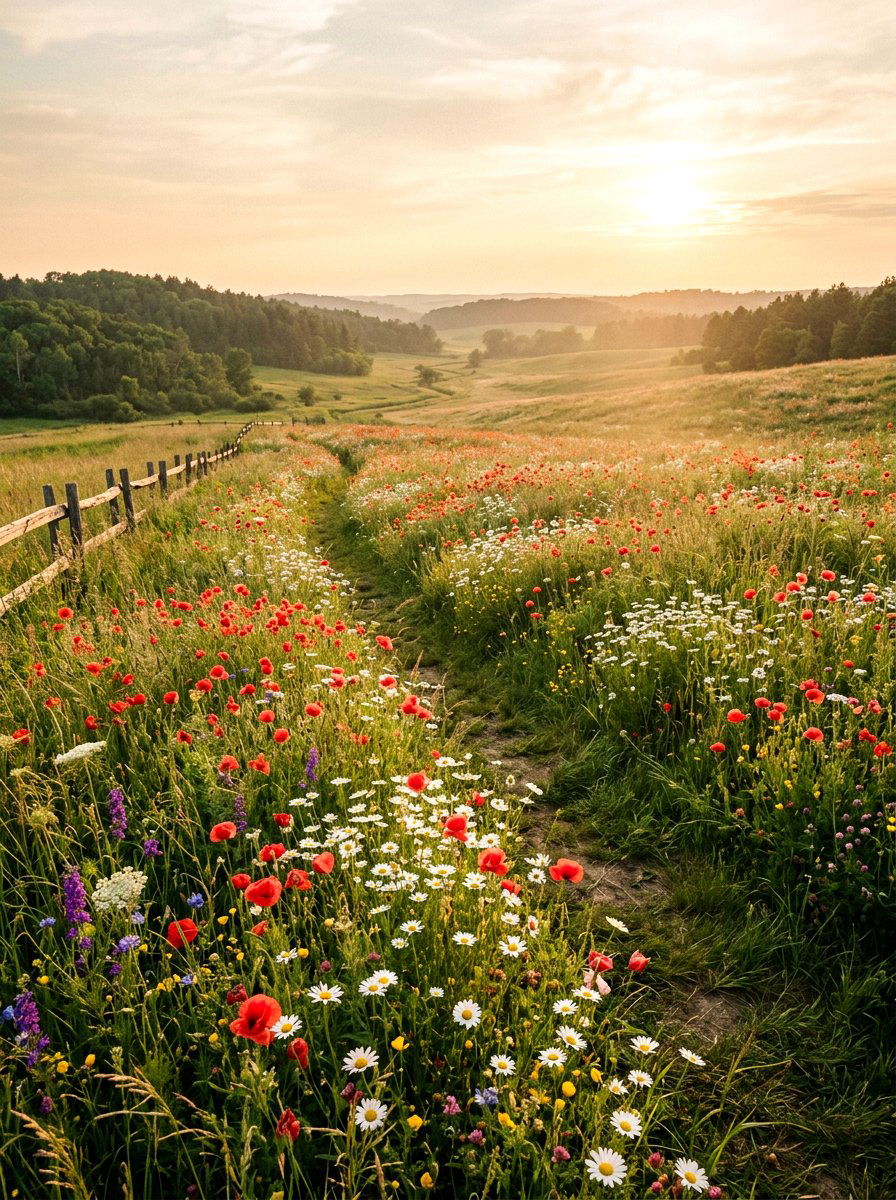 Wildflower Meadow Garden - 25 Spring Flower Bed Ideas