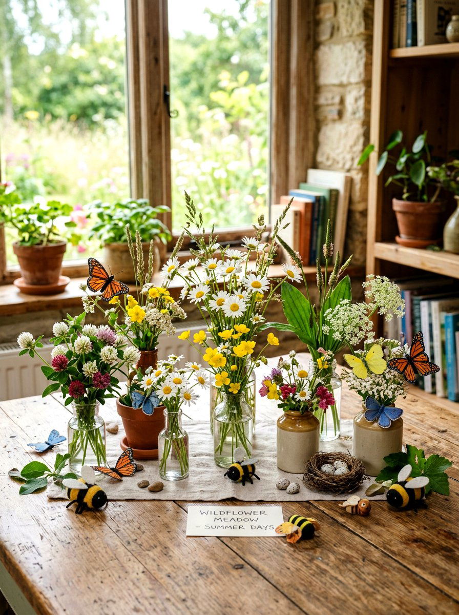 Wildflower Meadow Nature Table - 25 Spring Nature Table Ideas for Kids