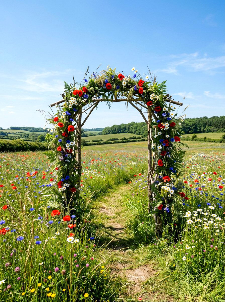 Wildflower Meadow Outdoor Arch - 25 Spring Arch Decor Ideas