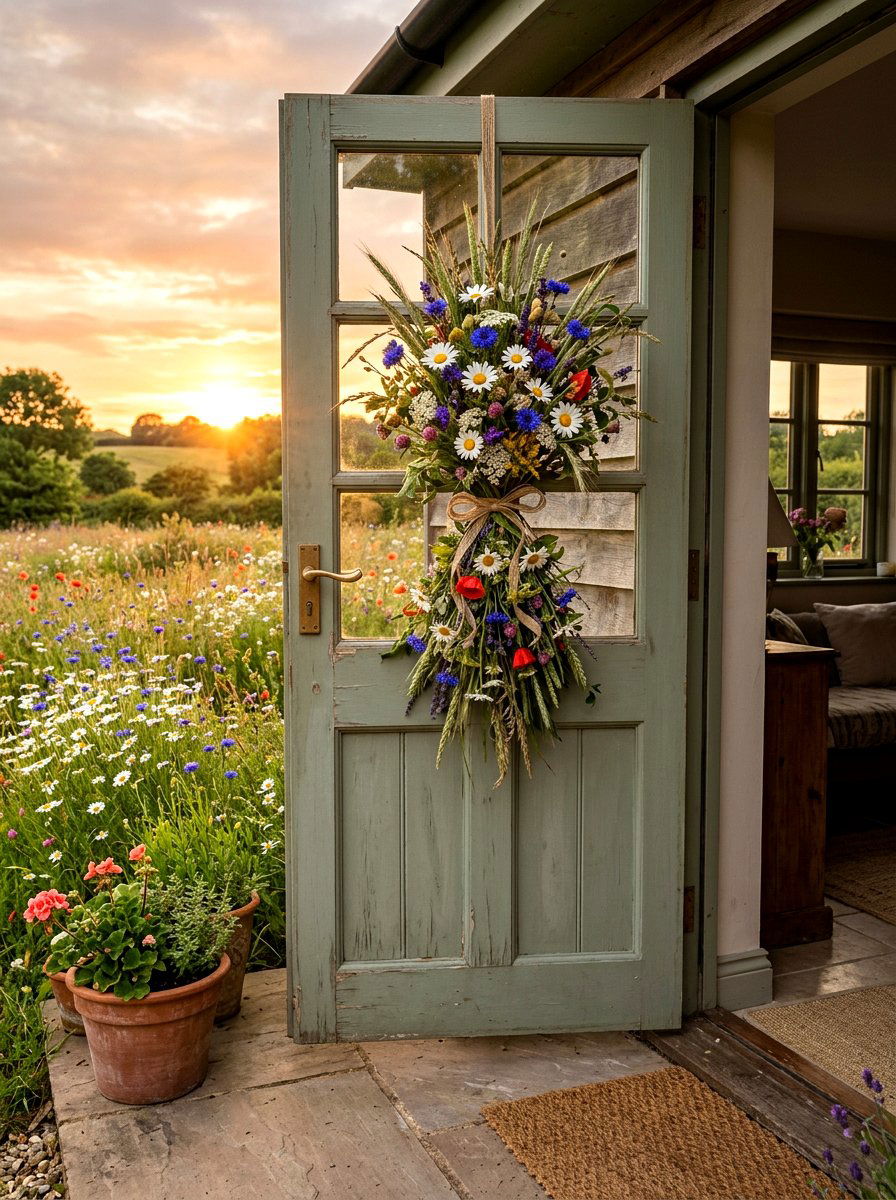 Wildflower Meadow Swag - 25 Spring Swag Arrangement Ideas