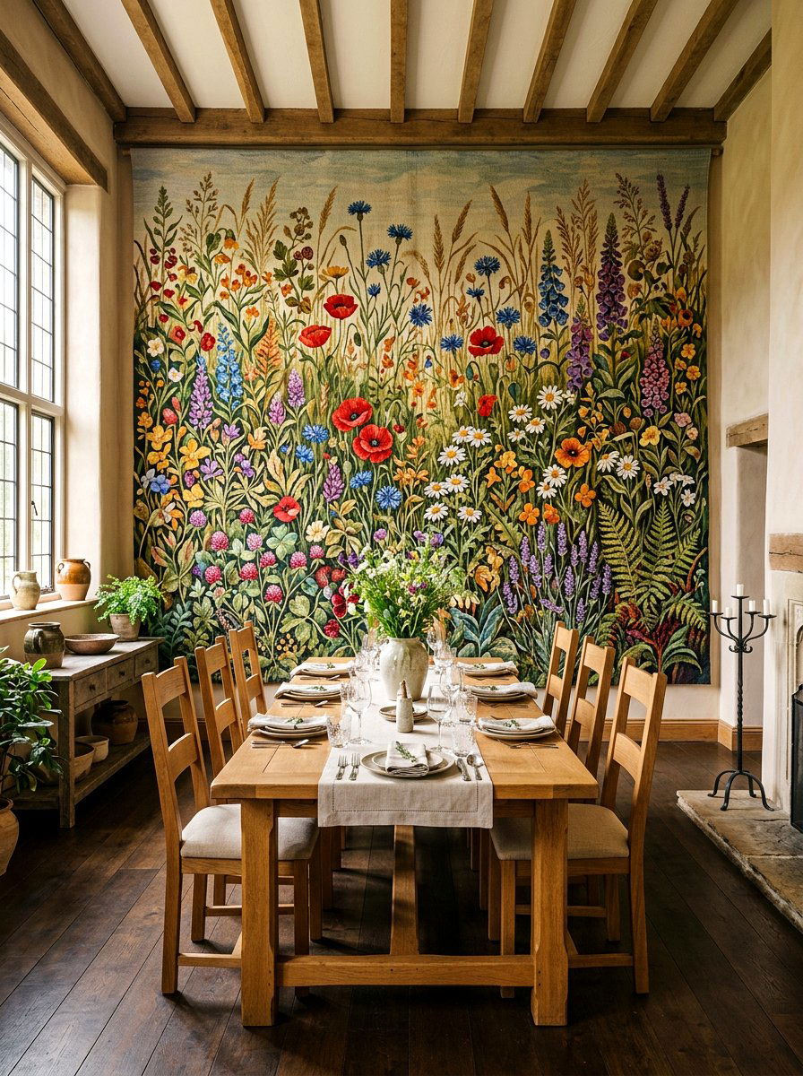 Wildflower Meadow Tapestry - 25 Spring Punch Needle Decor Ideas