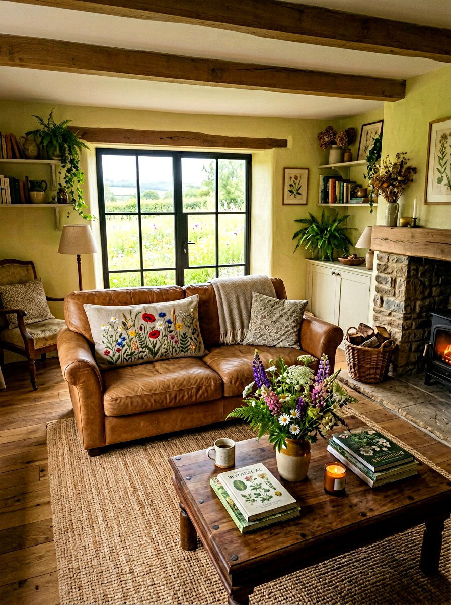 Wildflower Meadow Throw Pillow - 25 Spring Embroidered Pillow Ideas