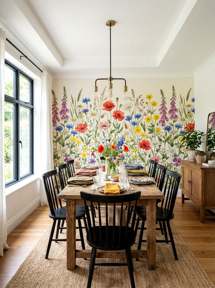 Wildflower Meadow Wallpaper - 25 Spring Peel and Stick Wallpaper Ideas