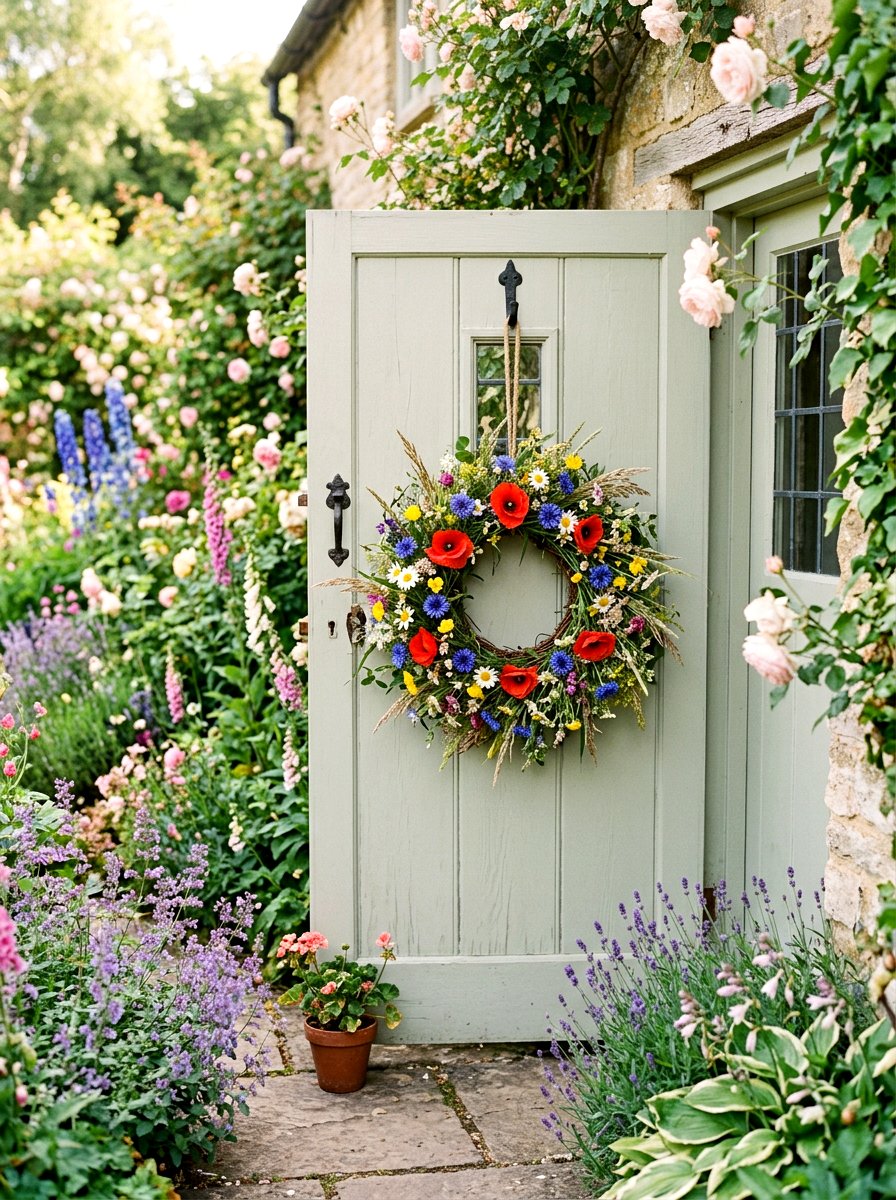 Wildflower Meadow Wreath - 25 Spring Wreath Ideas