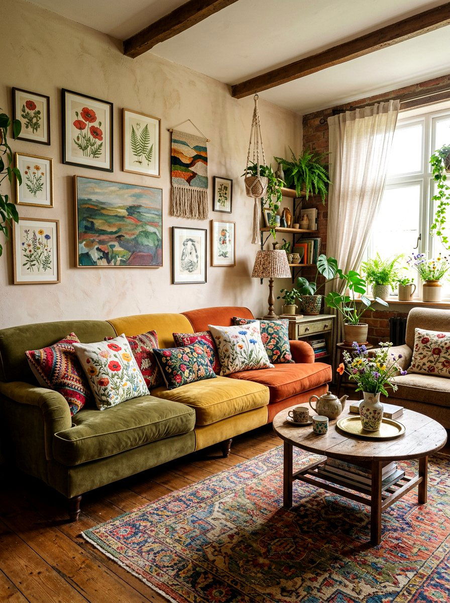 Wildflower Pattern Pillow - 25 Spring Pillow Ideas