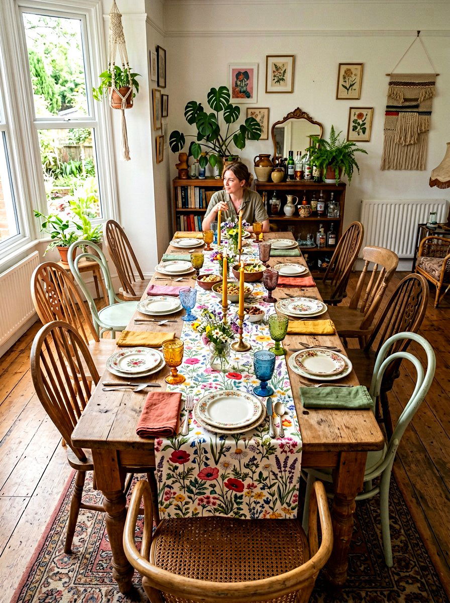Wildflower Table Runner - 25 Spring Table Runner Ideas