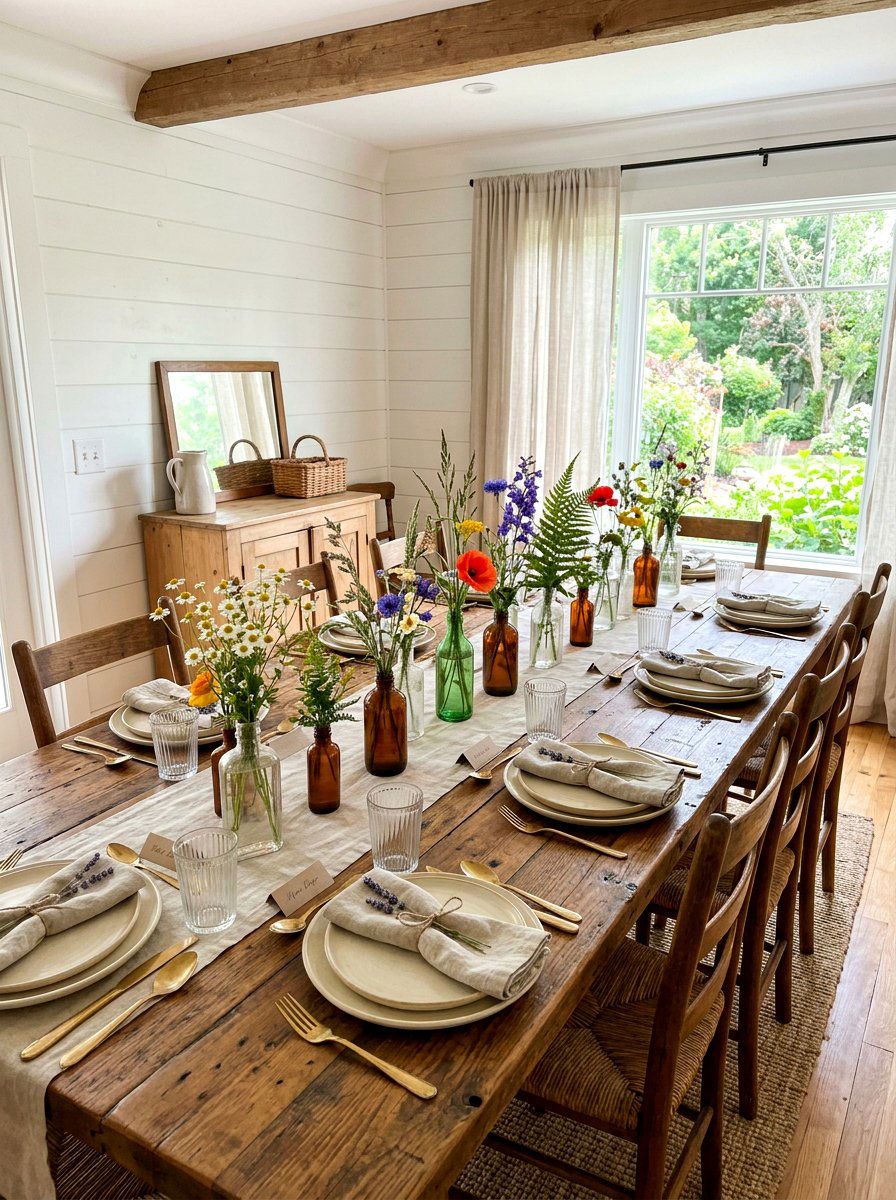 Wildflower Table Setting - 25 Spring Flower Bouquet Ideas