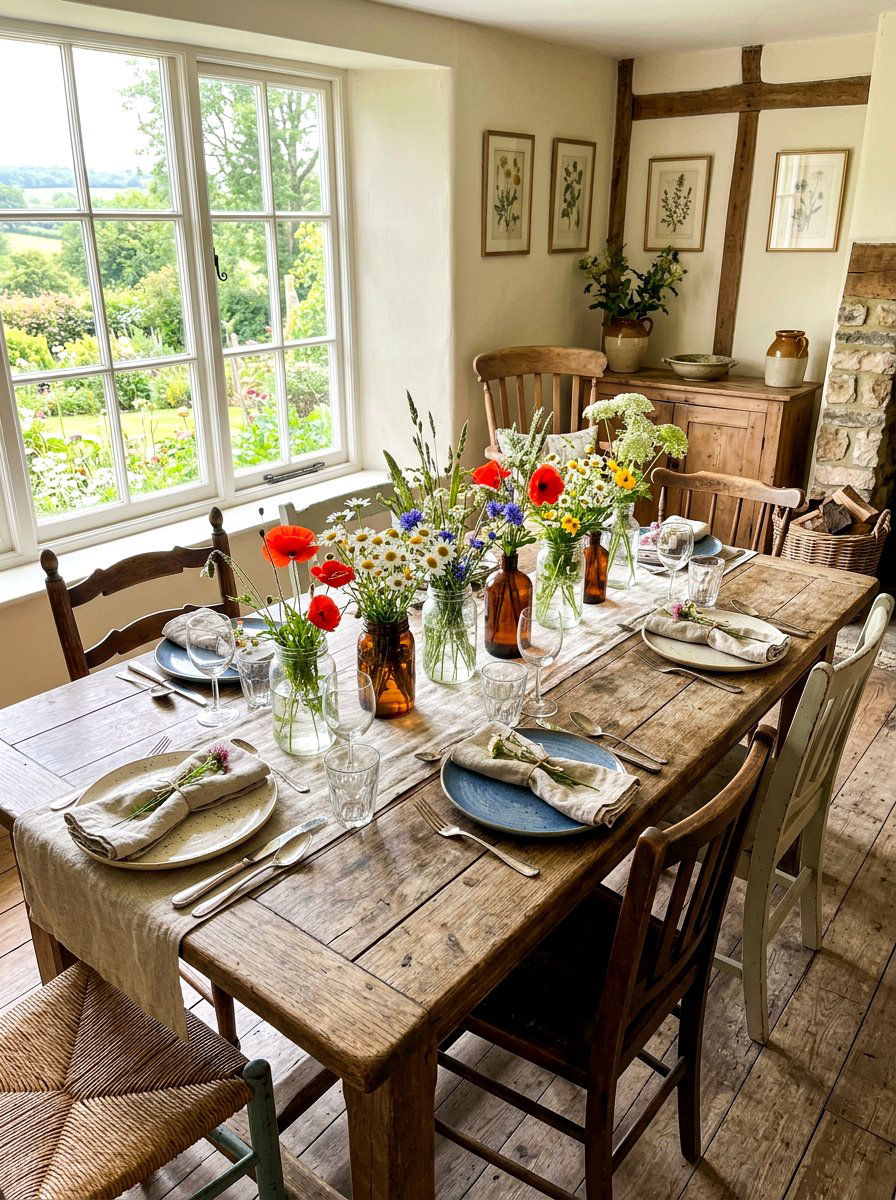 Wildflower Table Setting - 25 Spring Luncheon Decor Ideas