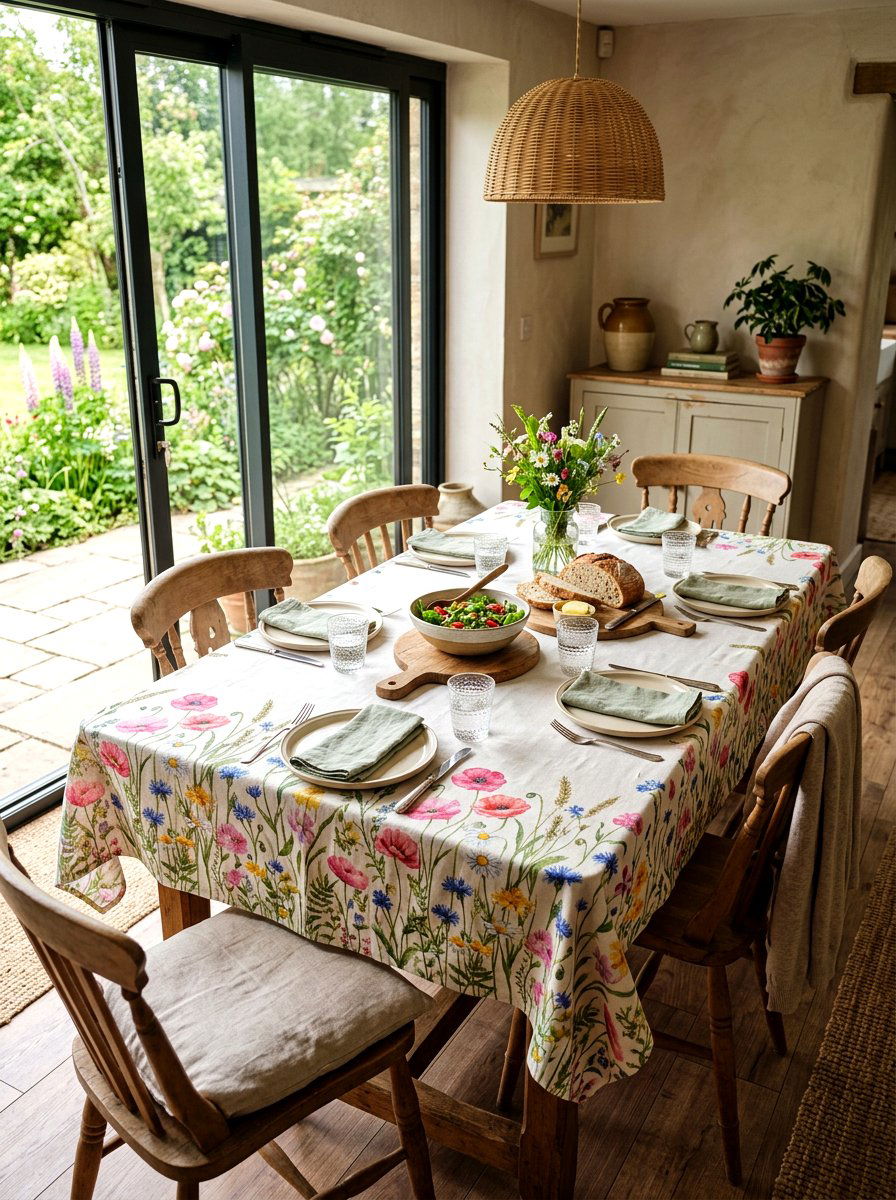 Wildflower Tablecloth - 25 Spring Tablecloth Ideas