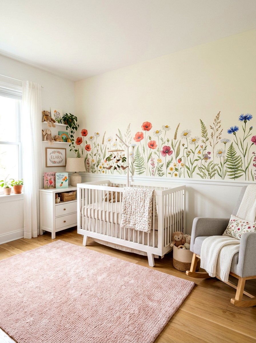 Wildflower Wall Decals - 25 Spring Accent Wall Ideas