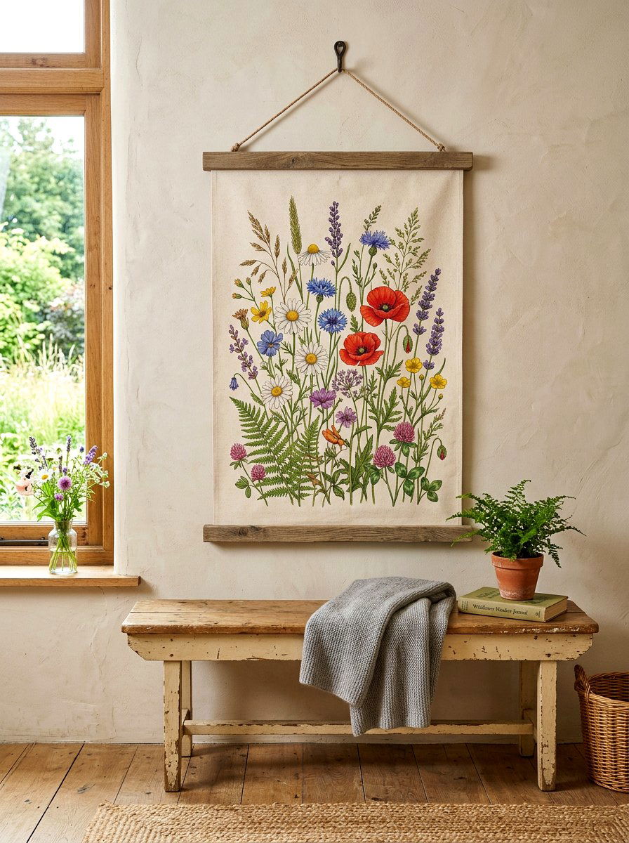 Wildflower Wall Hanging - 25 Spring Floral Wall Art Ideas