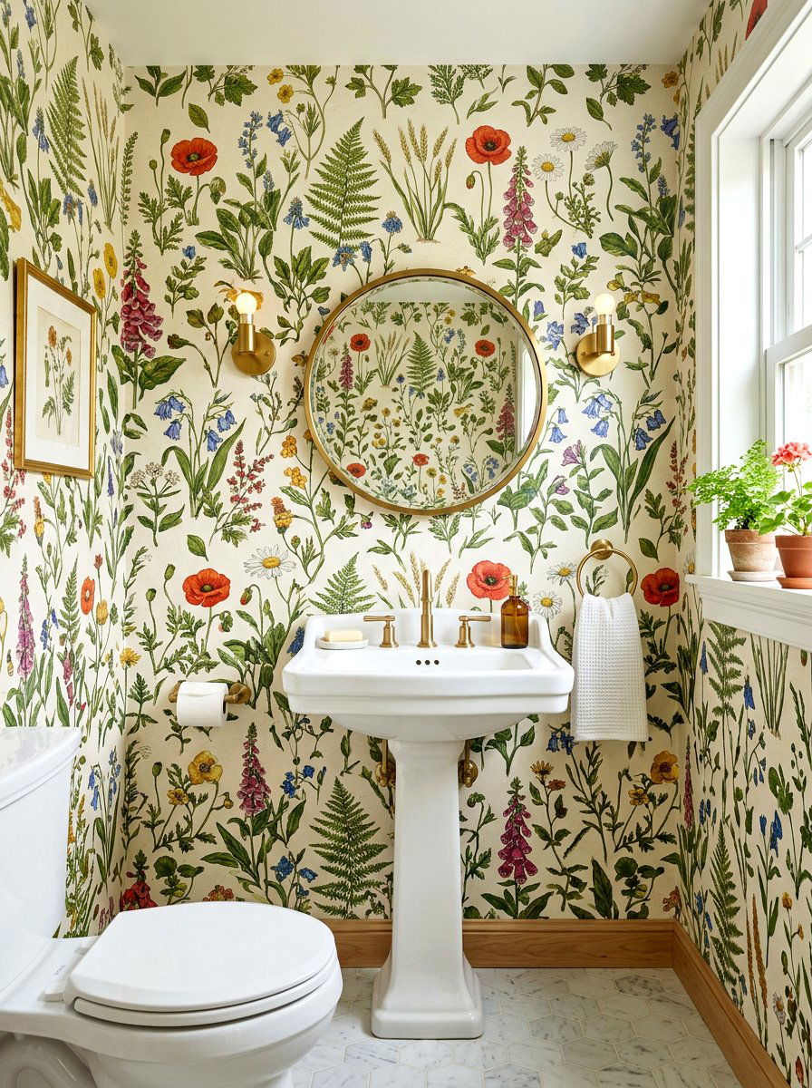 Wildflower Wallpaper - 25 Spring Room Makeover Ideas