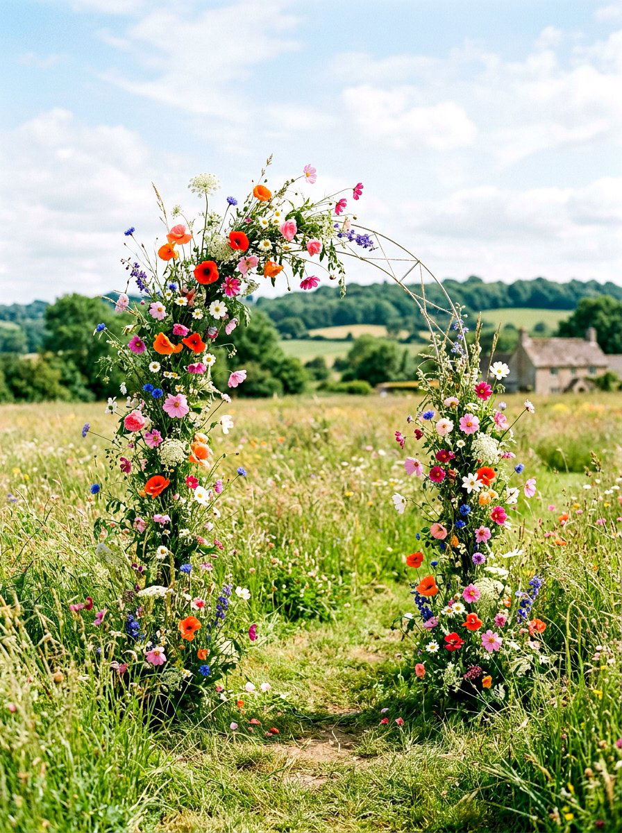 Wildflower Wedding Arch - 25 Spring Wedding Arch Ideas