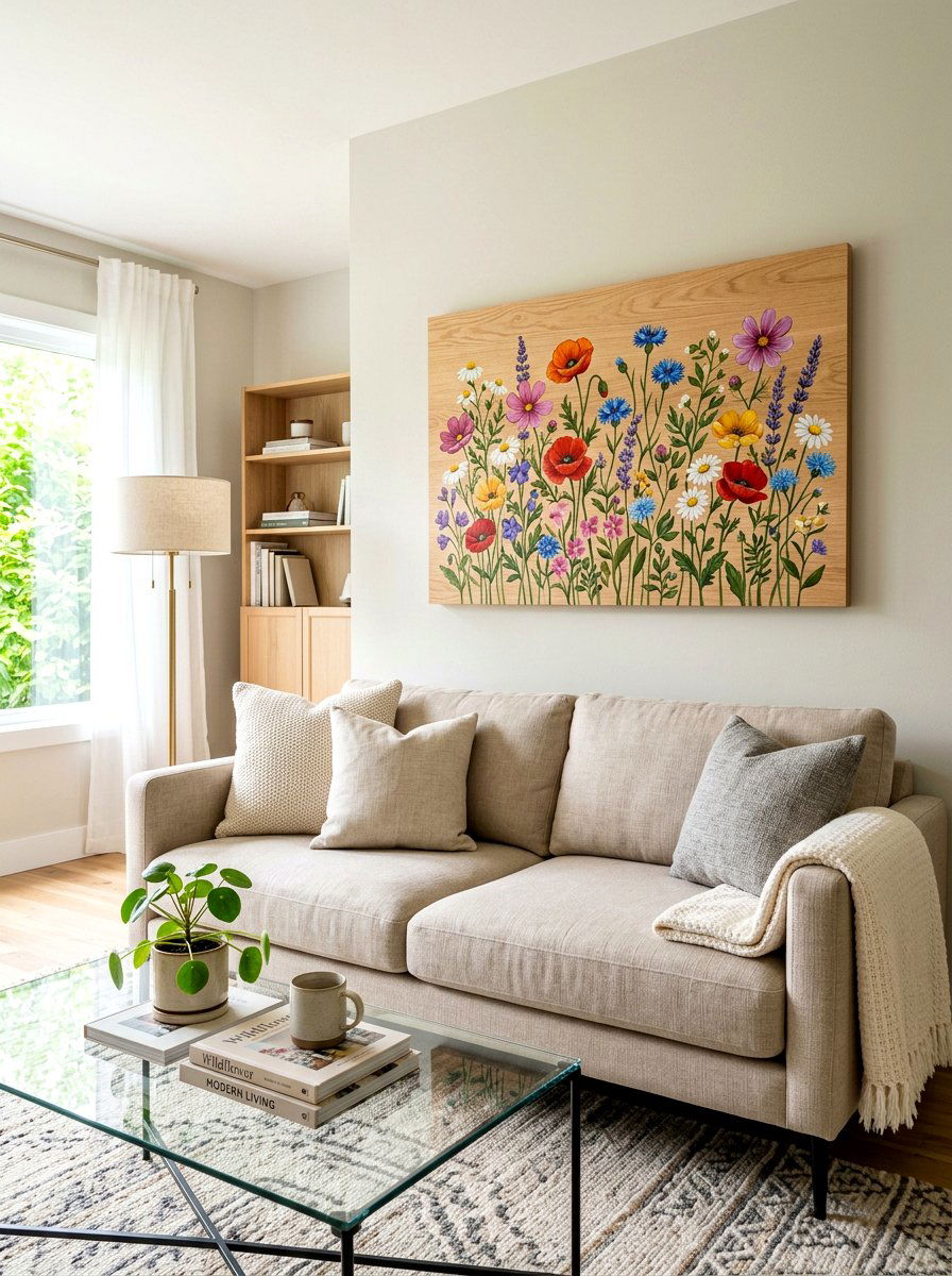 Wildflower Wooden Wall Art - 25 Spring Wooden Sign Ideas