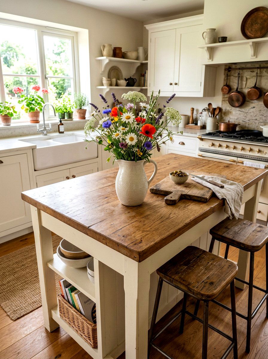 Wildflower arrangement in rustic pitcher - 25 Spring Floral Decor Ideas