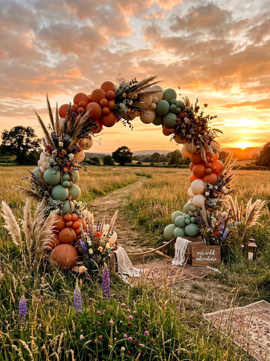 Wildflower balloon arch - 25 Spring Balloon Arch Ideas