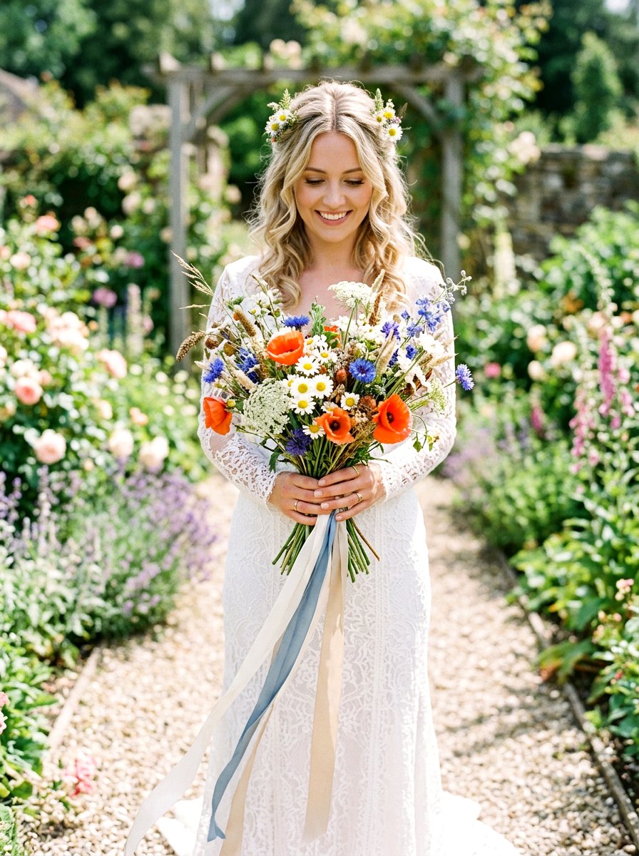 Wildflower bridal bouquet - 25 Spring Garden Wedding Ideas