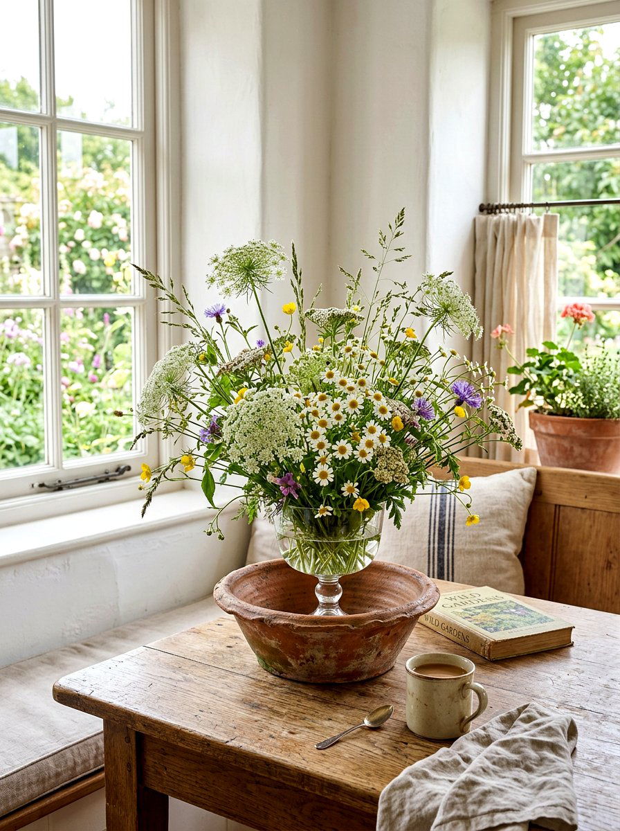 Wildflower compote vase - 25 Spring Compote Bowl Ideas