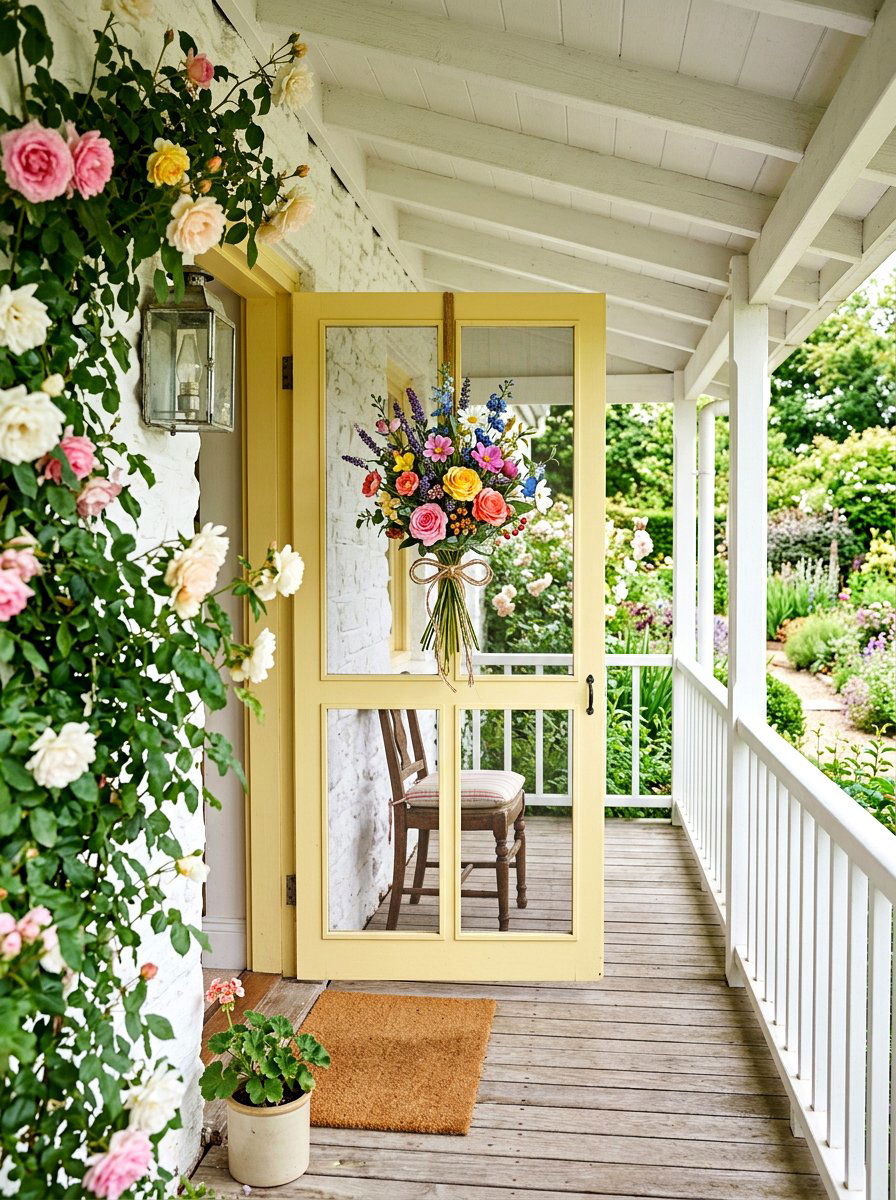 Wildflower door bundle - 25 Spring Screen Door Decor Ideas