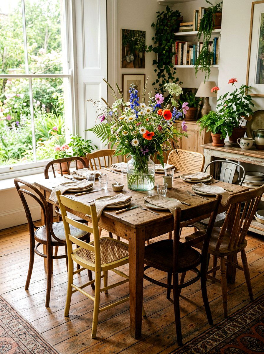 Wildflower floral arrangement - 25 Spring Bohemian Decor Ideas