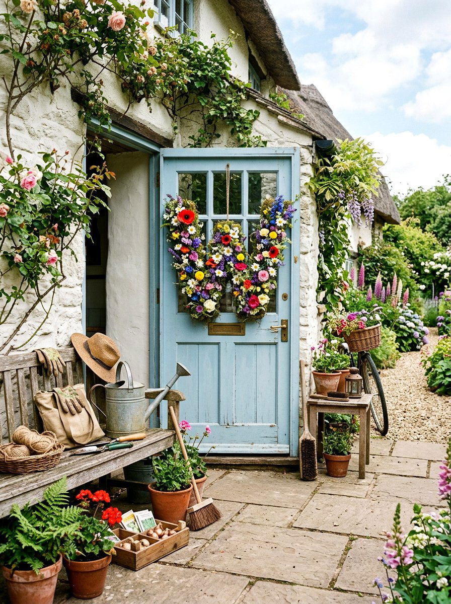 Wildflower letter wreath - 25 Spring Letter Wreath Ideas