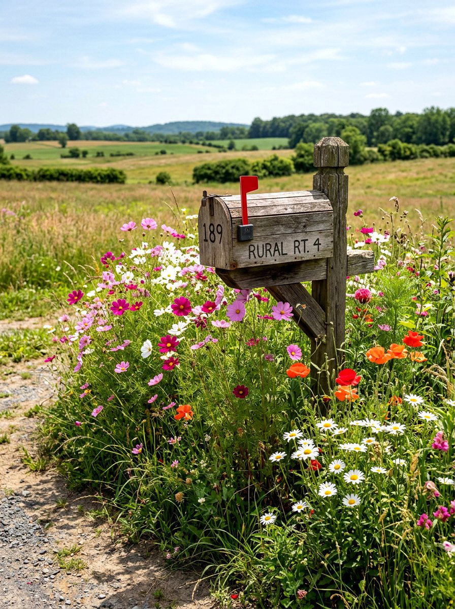 Wildflower mailbox patch - 25 Spring Mailbox Planter Ideas