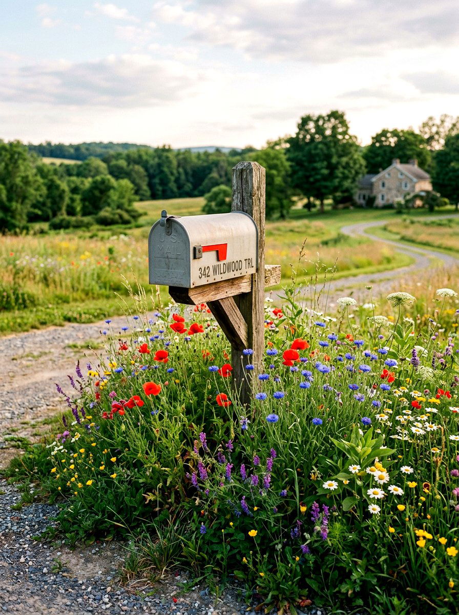 Wildflower mailbox patch - 25 Spring Mailbox Decor Ideas