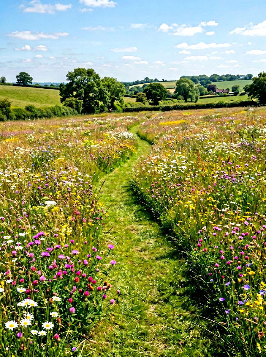 Wildflower meadow path - 25 Spring Garden Path Decor Ideas