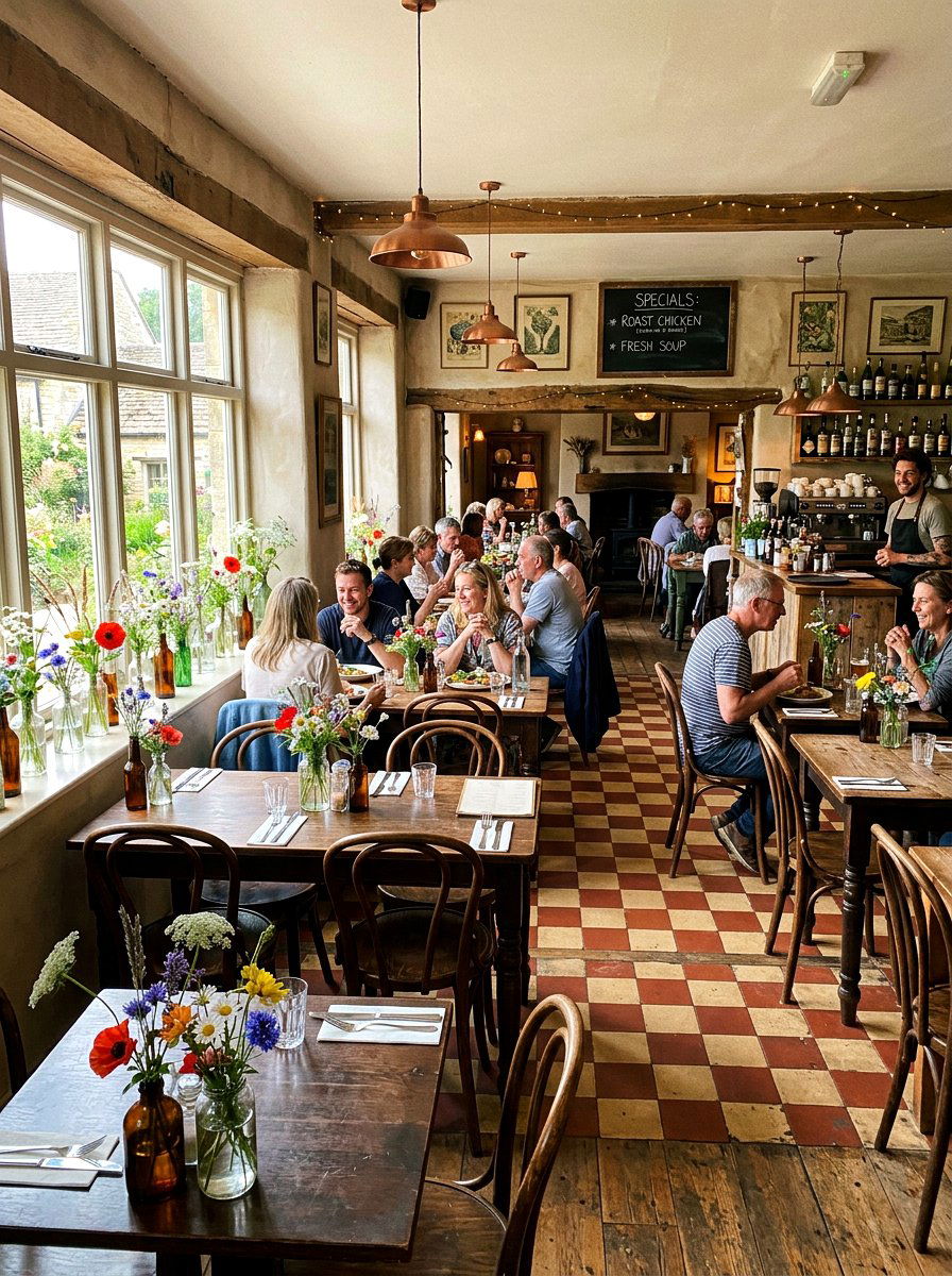 Wildflower vase arrangement - 25 Spring Restaurant Decor Ideas