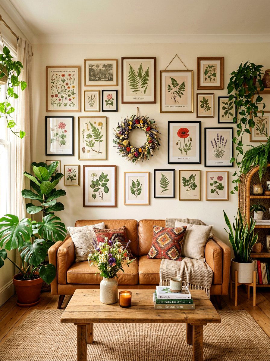 Wildflower wreath for gallery wall - 25 Spring Mini Wreath Ideas