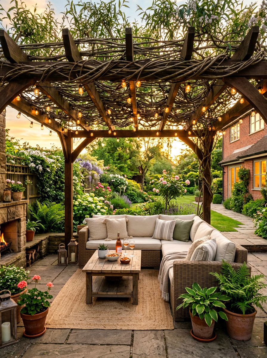 Willow Branch Outdoor Garland - 25 Spring Greenery Garland Ideas