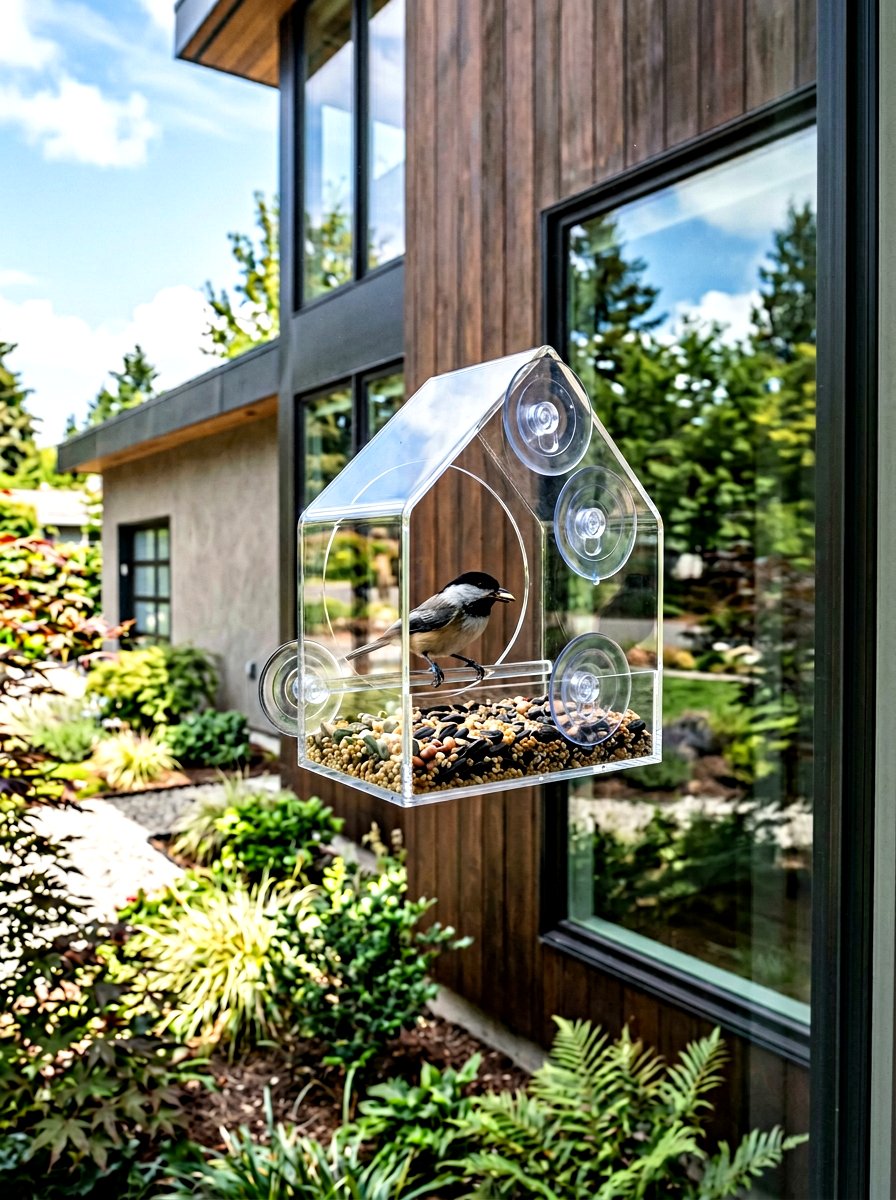 Window Bird Feeder - 25 Spring DIY Bird Feeder Ideas