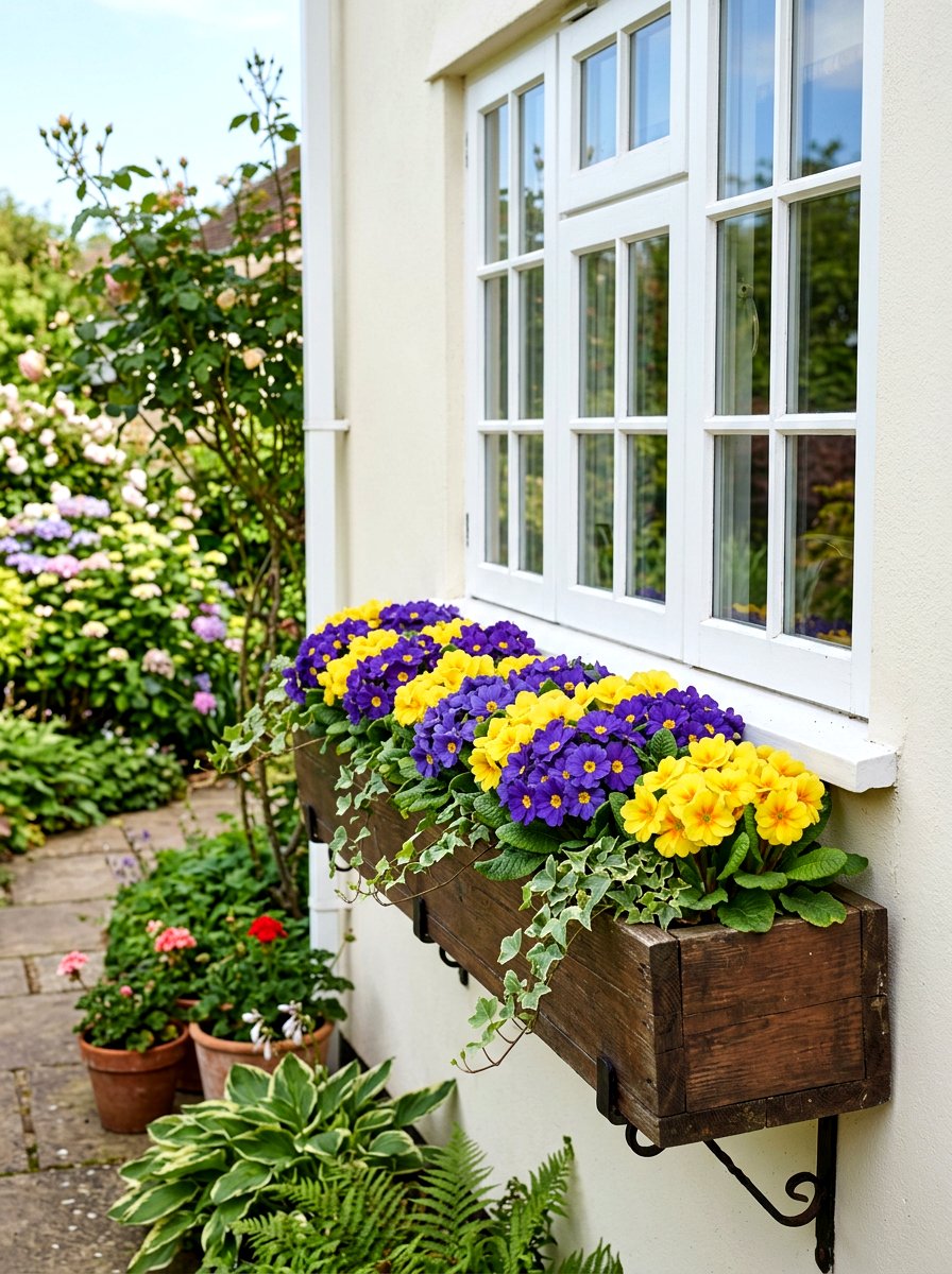 Window Box Arrangement - 25 Spring Primrose Planter Ideas