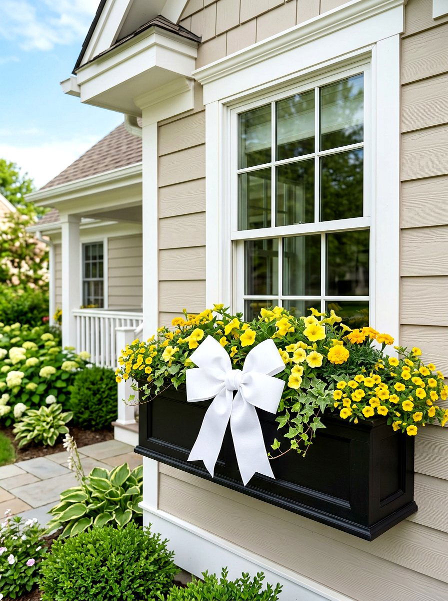 Window Box Bow - 25 Spring Bow Decor Ideas