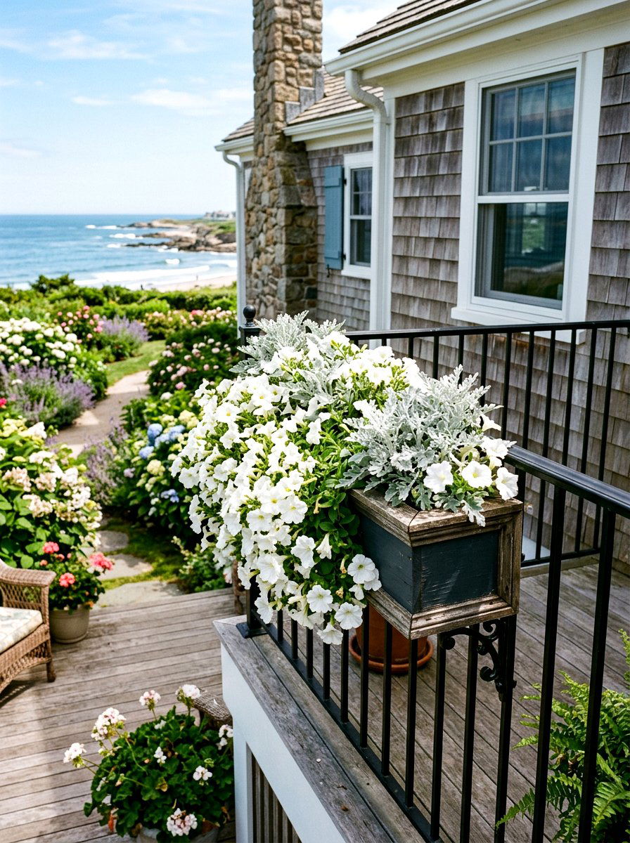 Window Box On Railing - 25 Spring Deck Planter Ideas