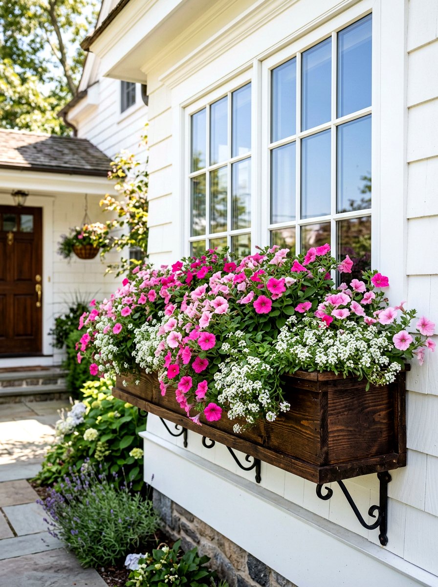 Window Box Planter - 25 Spring Wooden Garden Decor Ideas