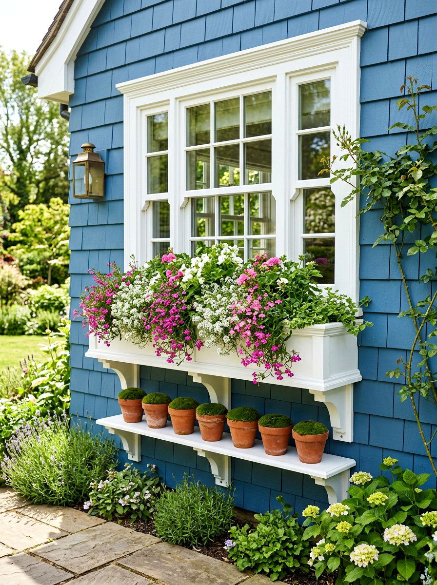 Window Box Shelf - 25 Spring Outdoor Shelf Decor Ideas