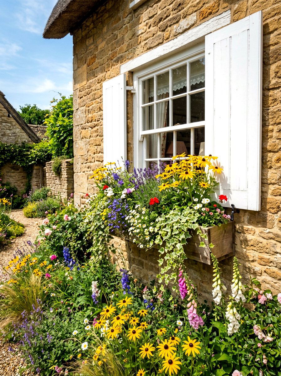 Window Box Wildflower Garden - 25 Spring Wildflower Arrangement Ideas