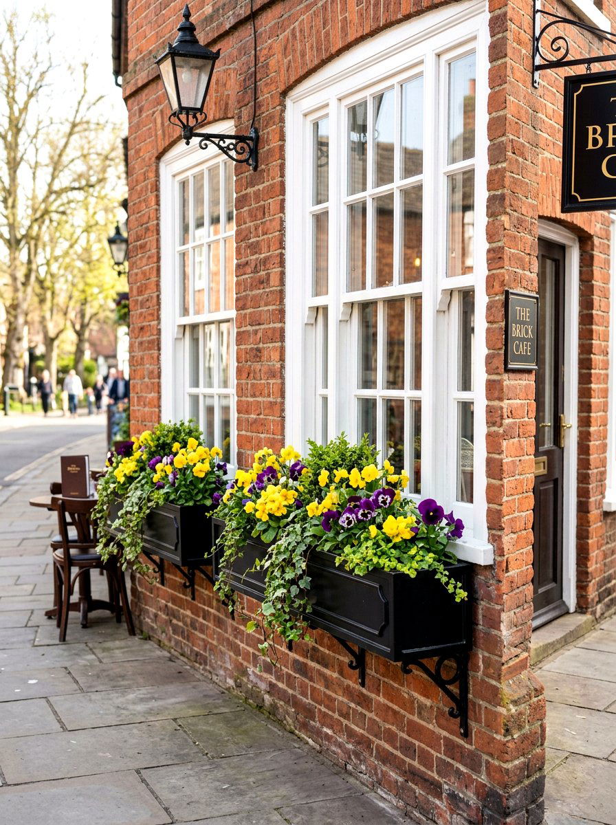 Window Flower Box - 25 Spring Cafe Decor Ideas