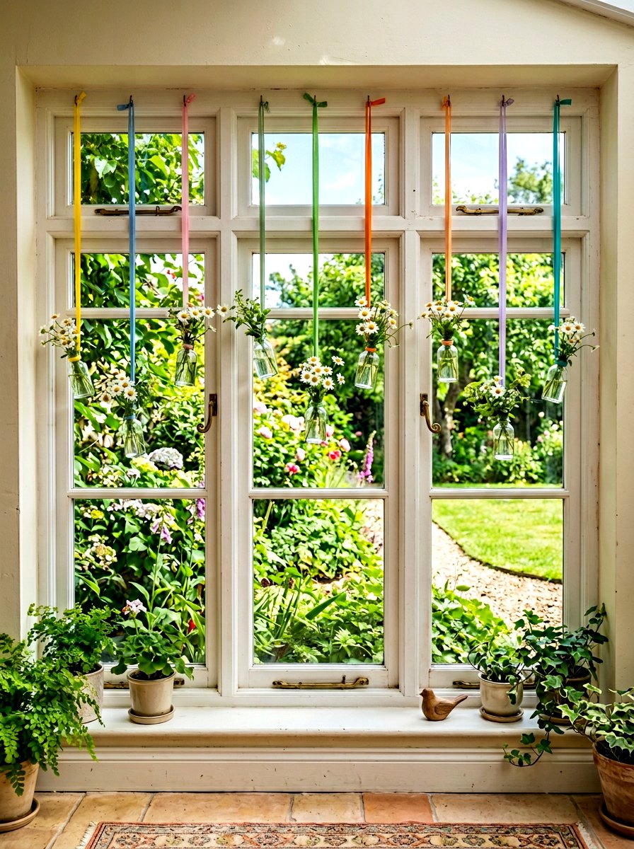 Window Frame Ribbon - 25 Spring Ribbon Decor Ideas