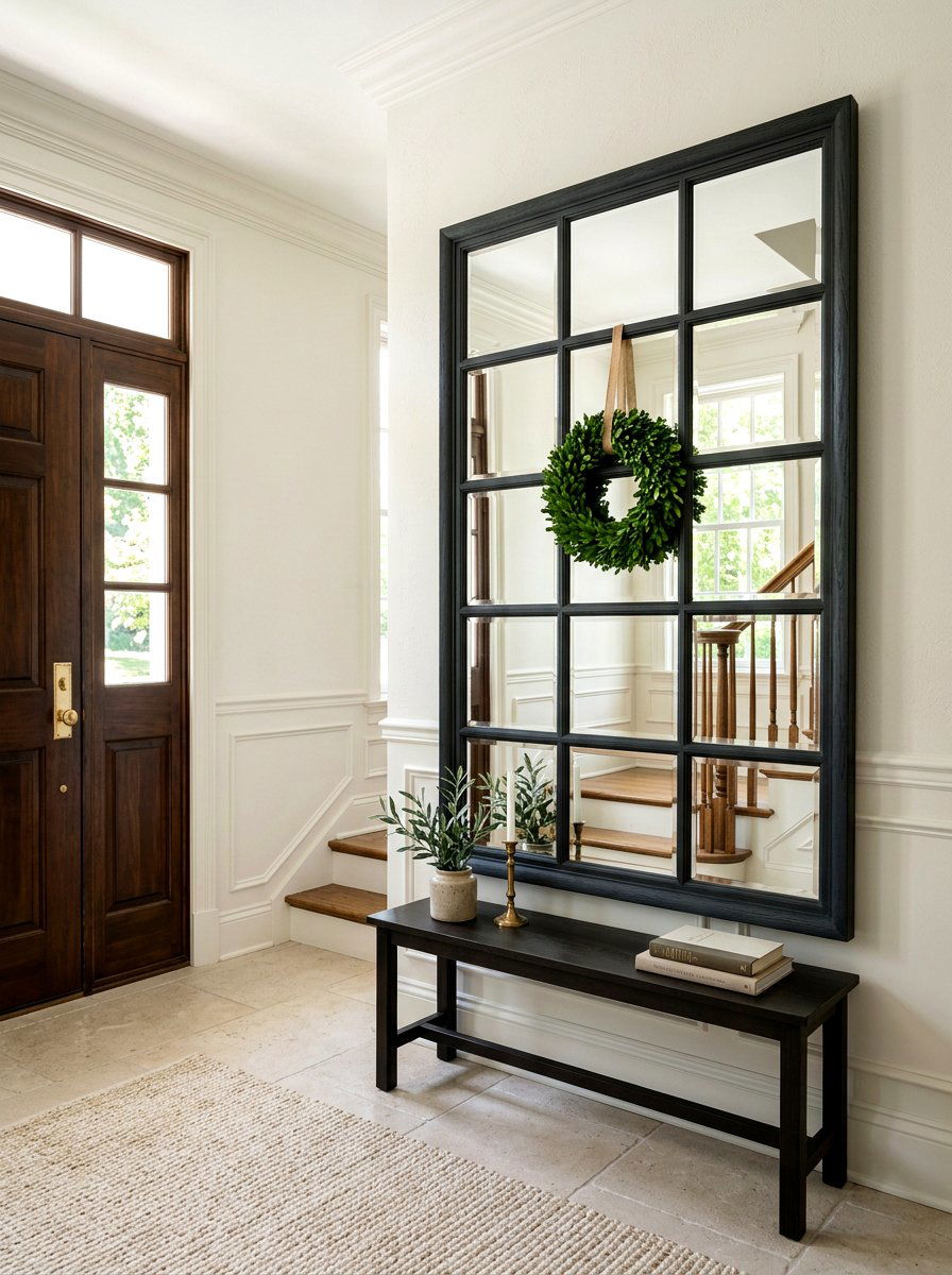 Window Pane Entryway Mirror - 25 Spring Entryway Mirror Ideas