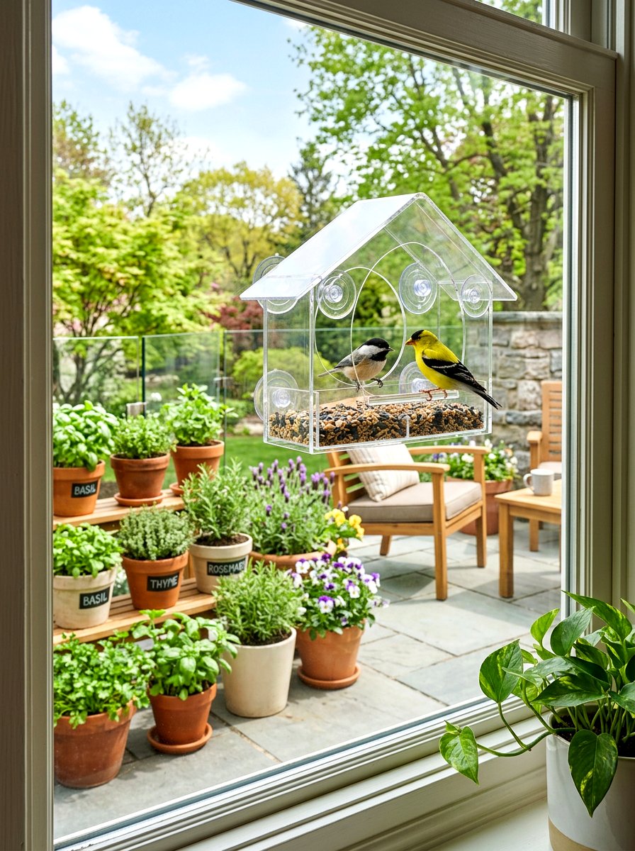 Window bird feeder - 25 Spring Bird Feeder Decor Ideas