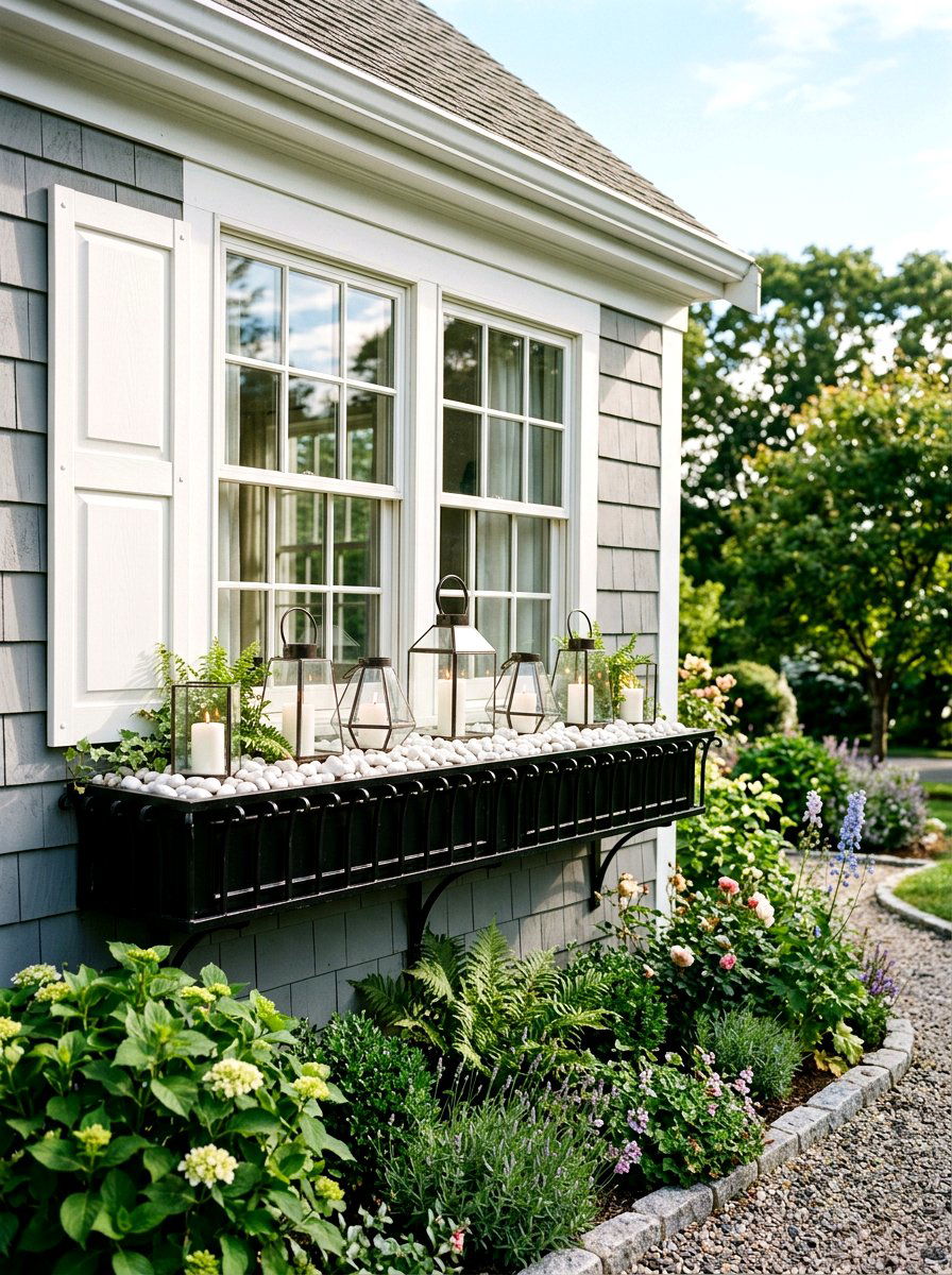 Window box candle garden - 25 Spring Outdoor Candle Ideas